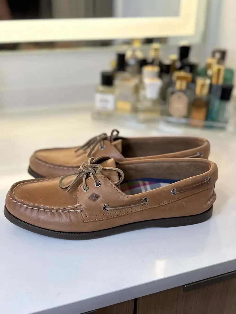 New Sperry Authentic Original 2-Eye Brown Leather Boat Shoes Sz 10.5
